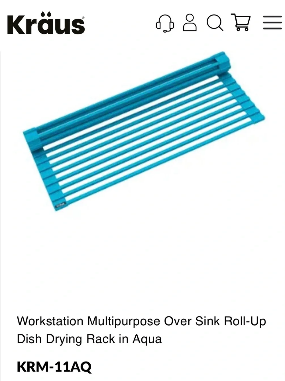 Kraus Aqua Silicone Roll-Up Drying Rack for Sinks